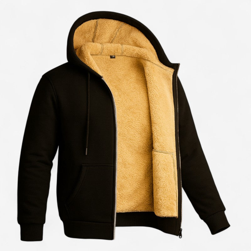 George - Lange Mouw Hoodie met Verstelbare Kap en Rits Sluiting