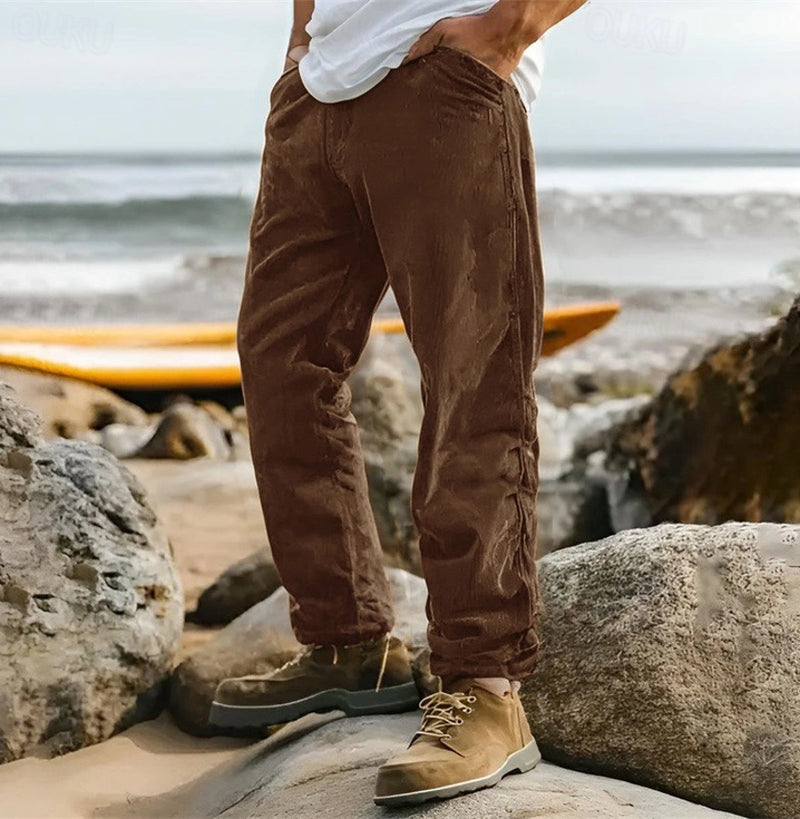 Ethan - Elegante broek met rechte pijpen, praktische zakken en comfortabele pasvorm
