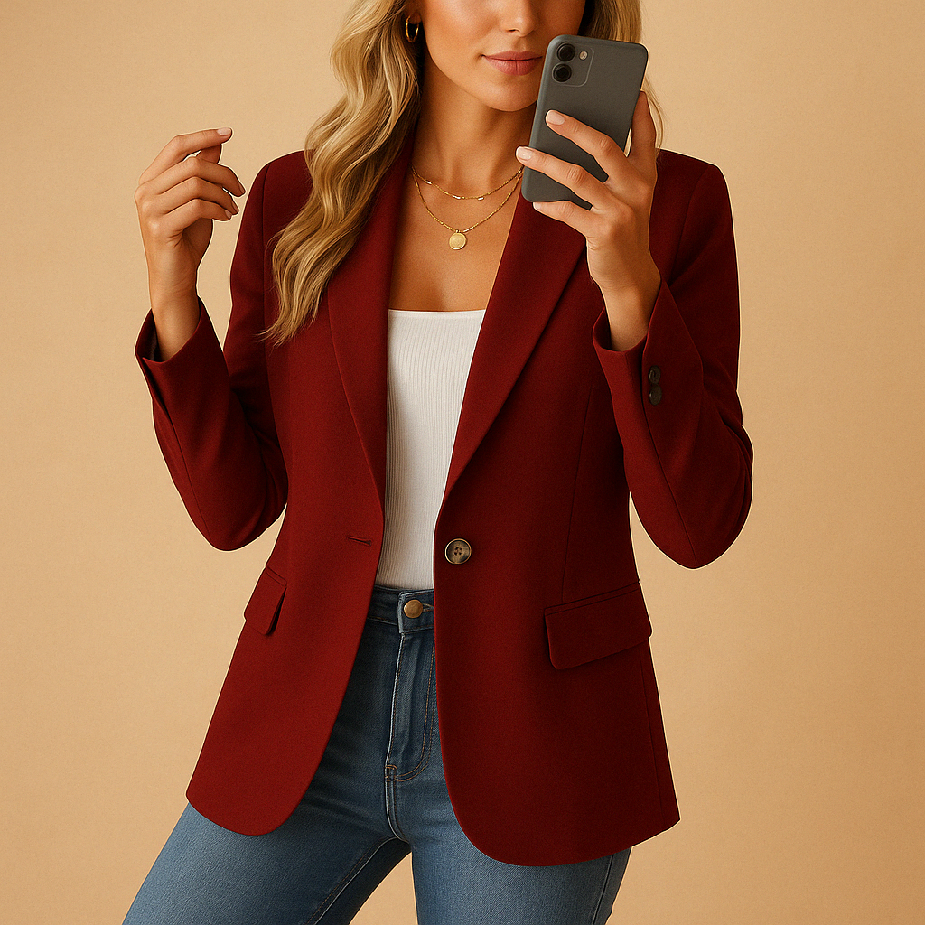 Lucy - Lichtgewicht blazer met lange mouwen en knoopsluiting aan de voorkant
