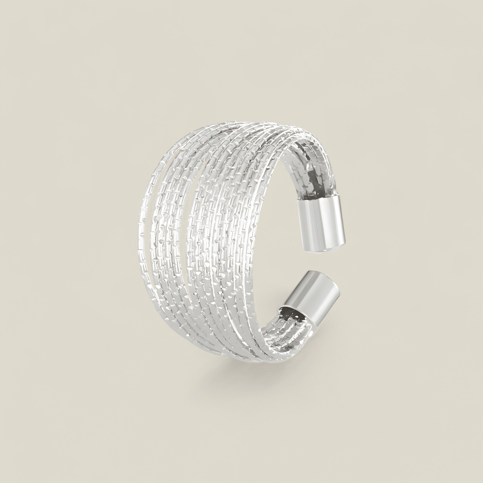 Eva - Elegante Fonkelende Manchetring met Tijdloos Ontwerp voor een Verfijnde Look