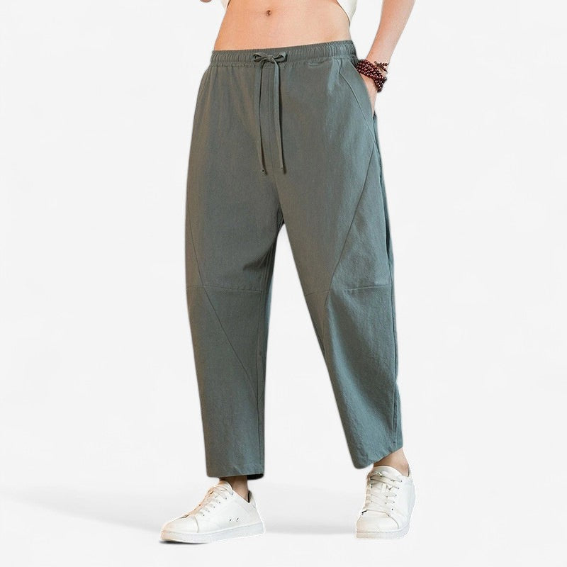 Philip – Wijde Broek met Trekkoord Taille en Meerdere Zakjes
