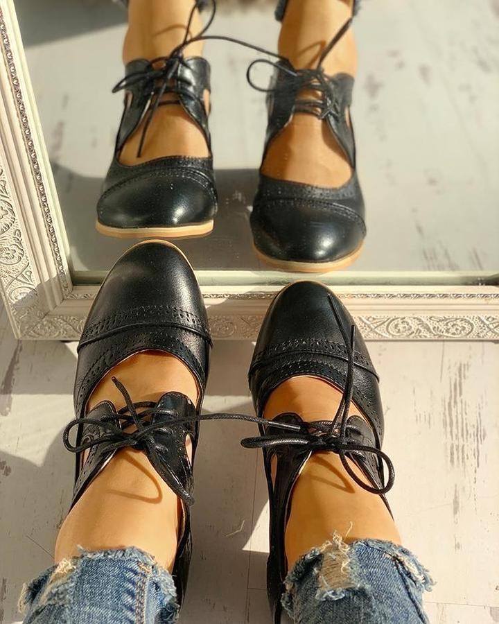 Isabella - Elegante Oxford schoenen met hoge hak en lace-up ontwerp