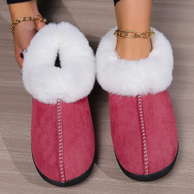 Frieda -  Elegante pantoffels van imitatiesuède met antislipzool