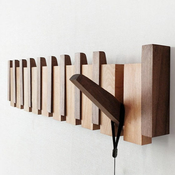 ToneRack - Piano Key Wandkapstok met intrekbare haken