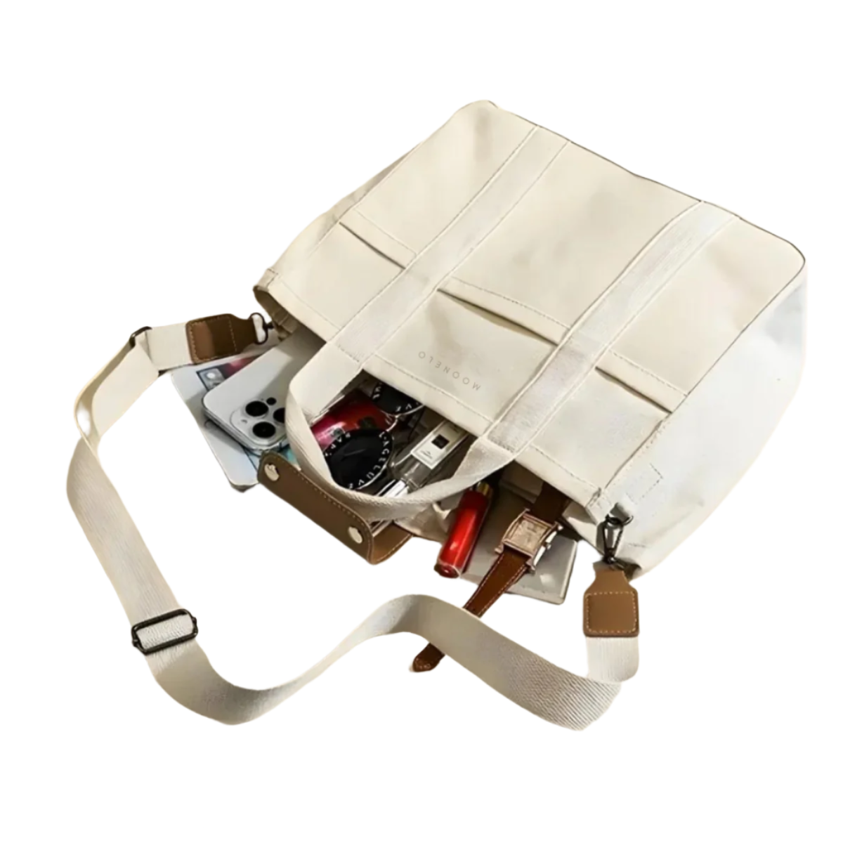 Mila – Sac fourre-tout classique avec plusieurs compartiments et bandoulière réglable