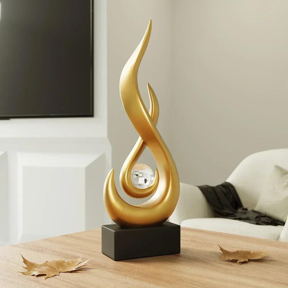 ArteFlare - Abstract vlamsculptuur met open centrum en glad gebogen lichaam