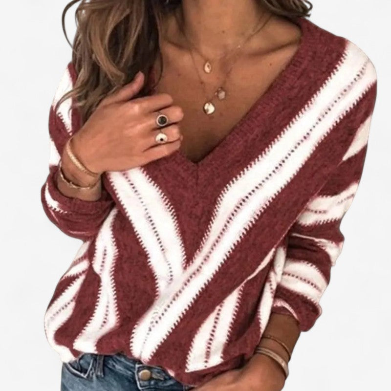 Hannah – Trui met V-hals en lange mouwen