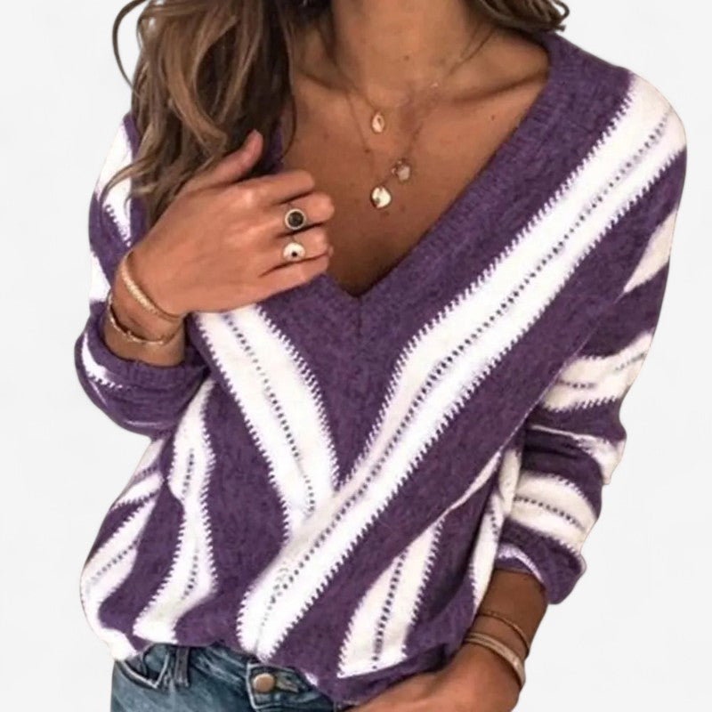 Hannah – Trui met V-hals en lange mouwen