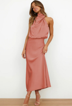 Esmee - Luxueuze mouwloze lange jurk met hoge taille