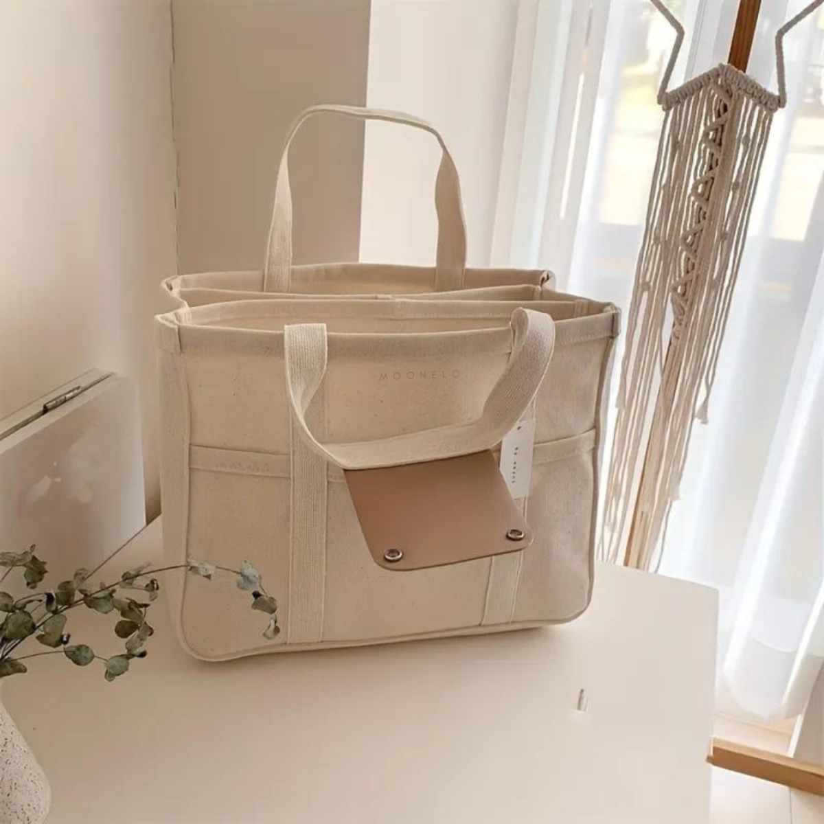 Mila – Sac fourre-tout classique avec plusieurs compartiments et bandoulière réglable