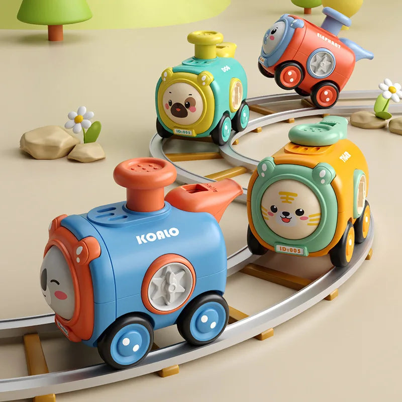 TrackMates – Speelgoedtrein met dierenthema, gezichtsveranderende functie en fluit-uitbreiding