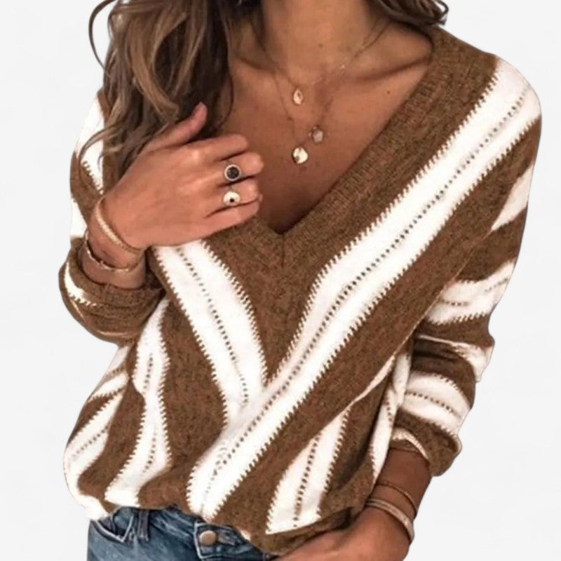 Hannah – Trui met V-hals en lange mouwen