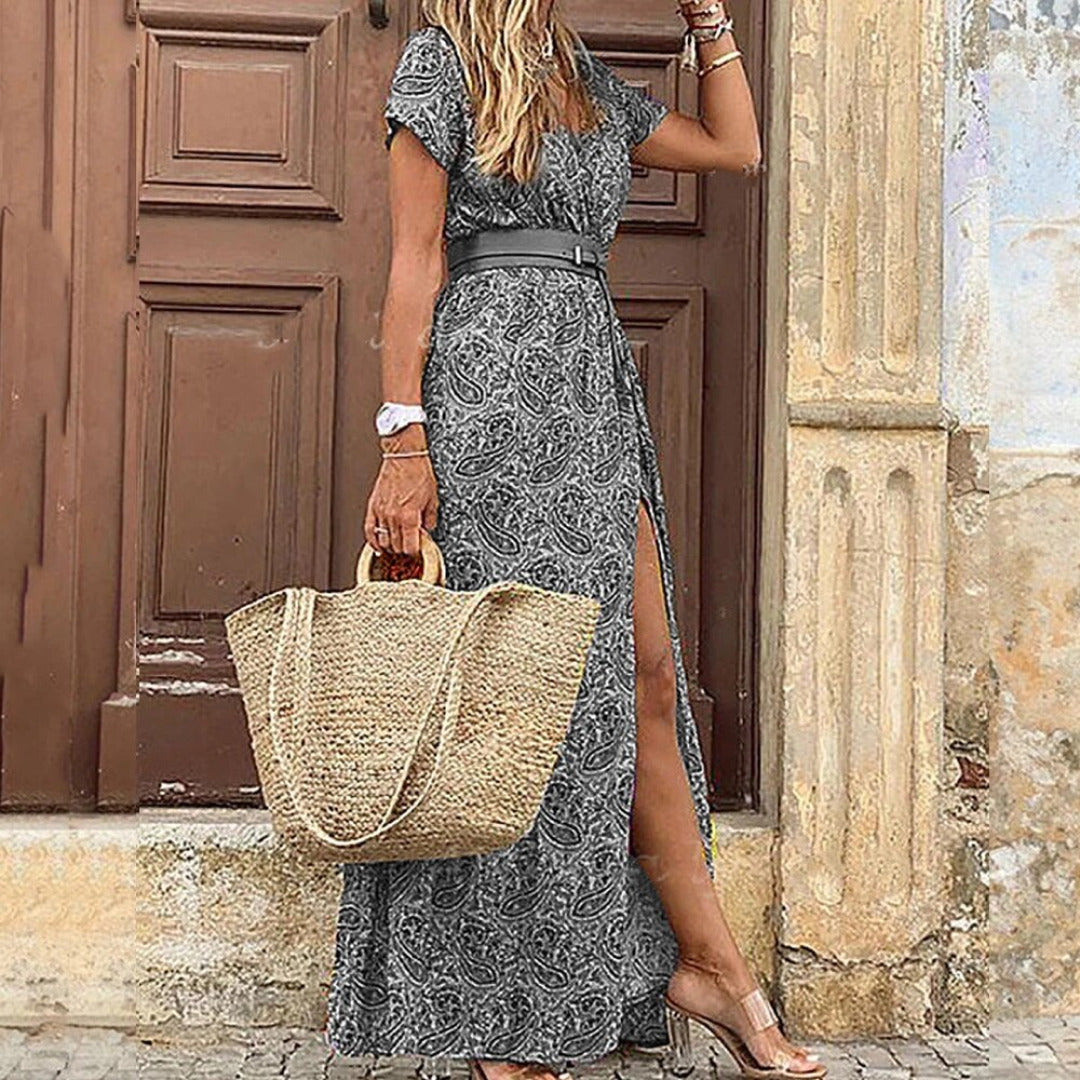 Florenta - Elegante Maxi Jurk met Unieke Details voor Dames-1