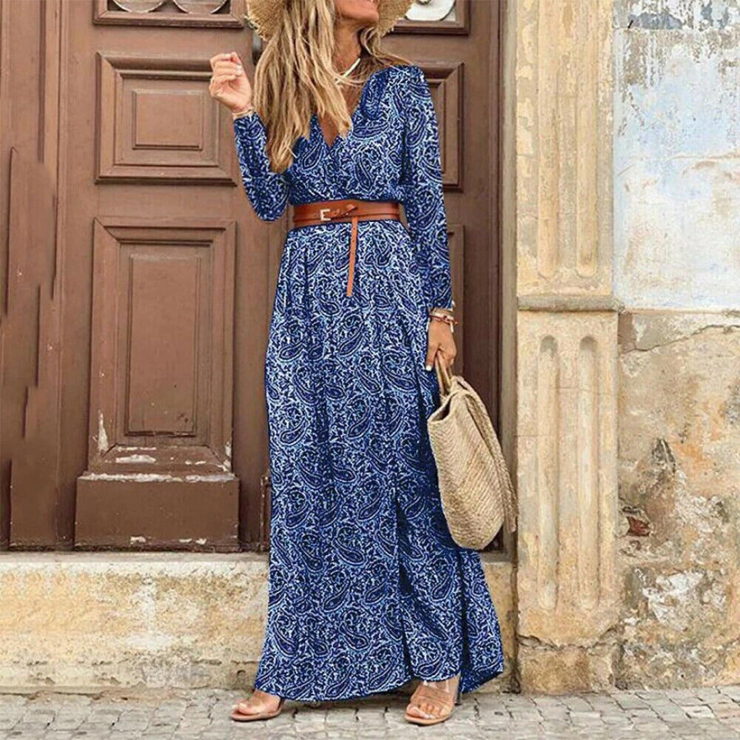 Florenta - Elegante Maxi Jurk met Unieke Details voor Dames-2