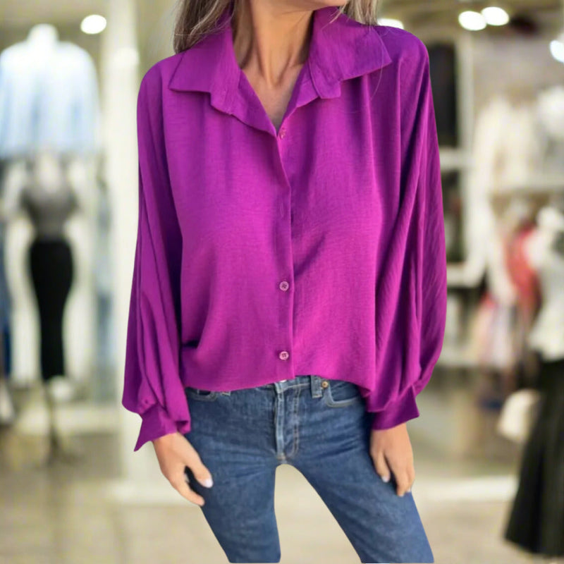 Variant image for Eranthe - Elegant Klassiek Reverskragen Shirt Dames met Lange Mouwen-21