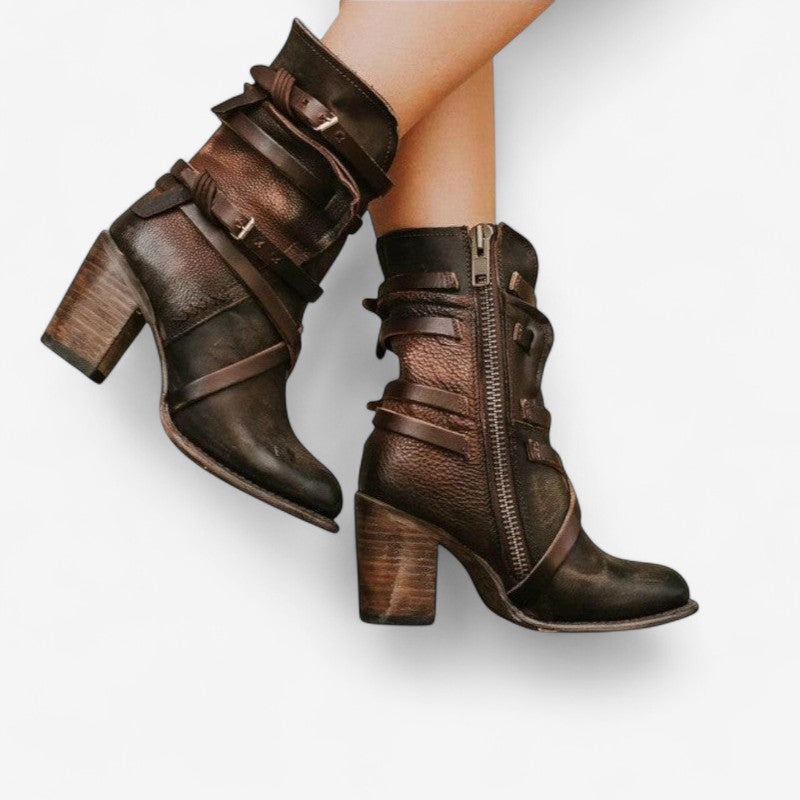 Genesis – Enkellaarzen met Ritssluiting aan de Zijkant en Gespbanden