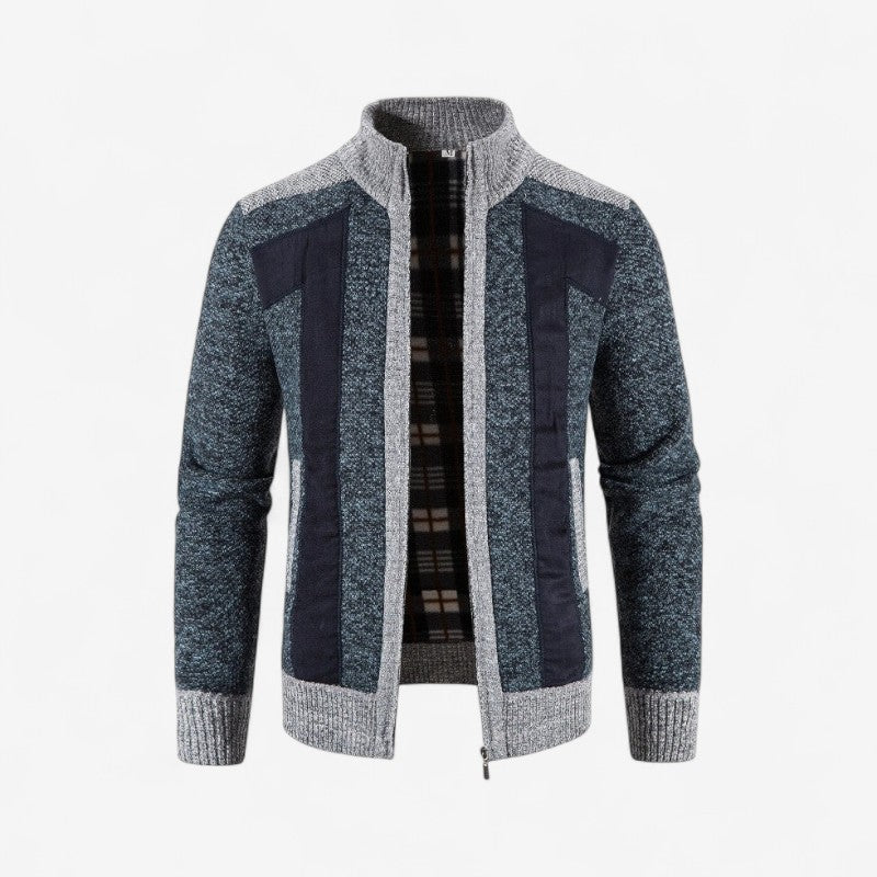 Nathan – Lange Mouw Jas met Rits en Opstaande Kraag