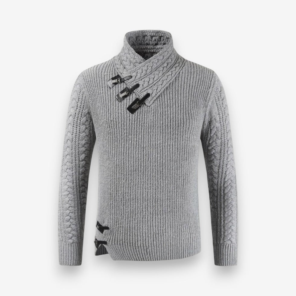 Theodore – Lange Mouw Slim Fit Trui met Geribbelde Details