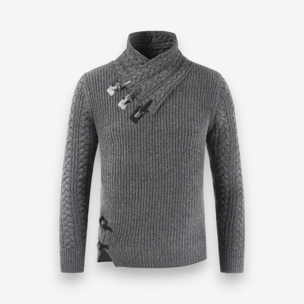 Theodore – Lange Mouw Slim Fit Trui met Geribbelde Details