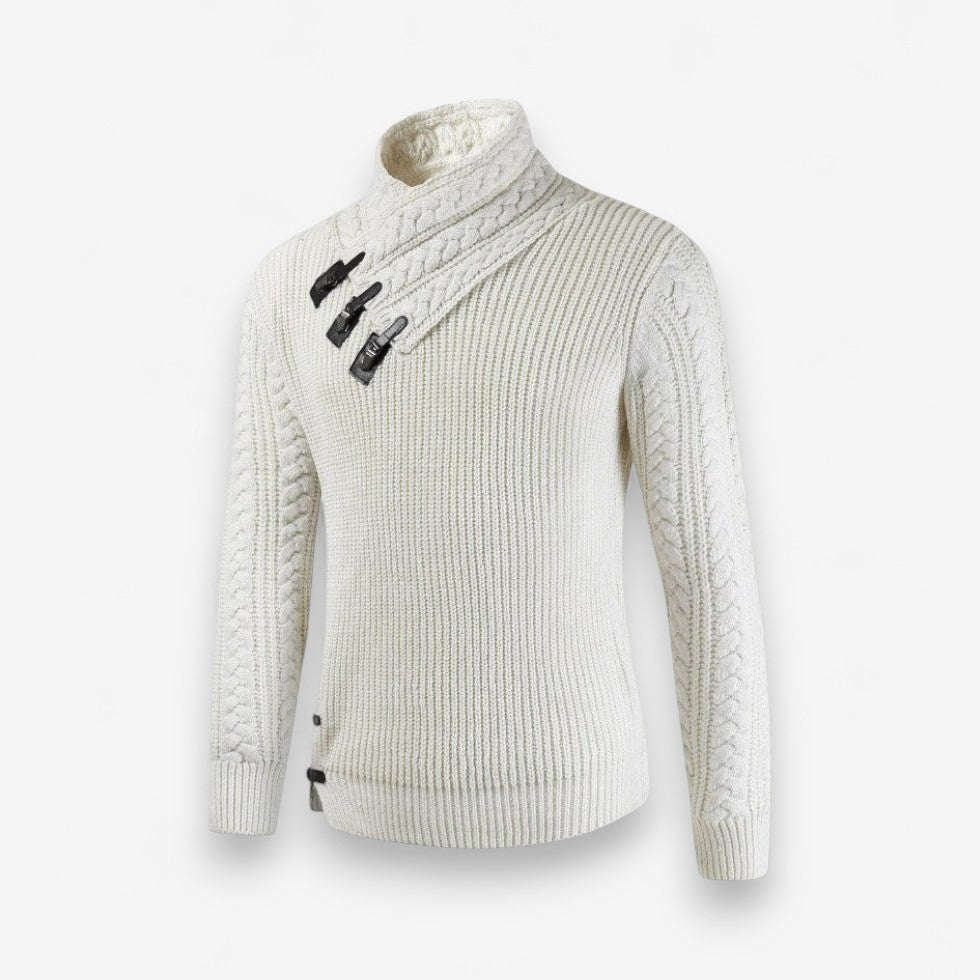 Theodore – Lange Mouw Slim Fit Trui met Geribbelde Details