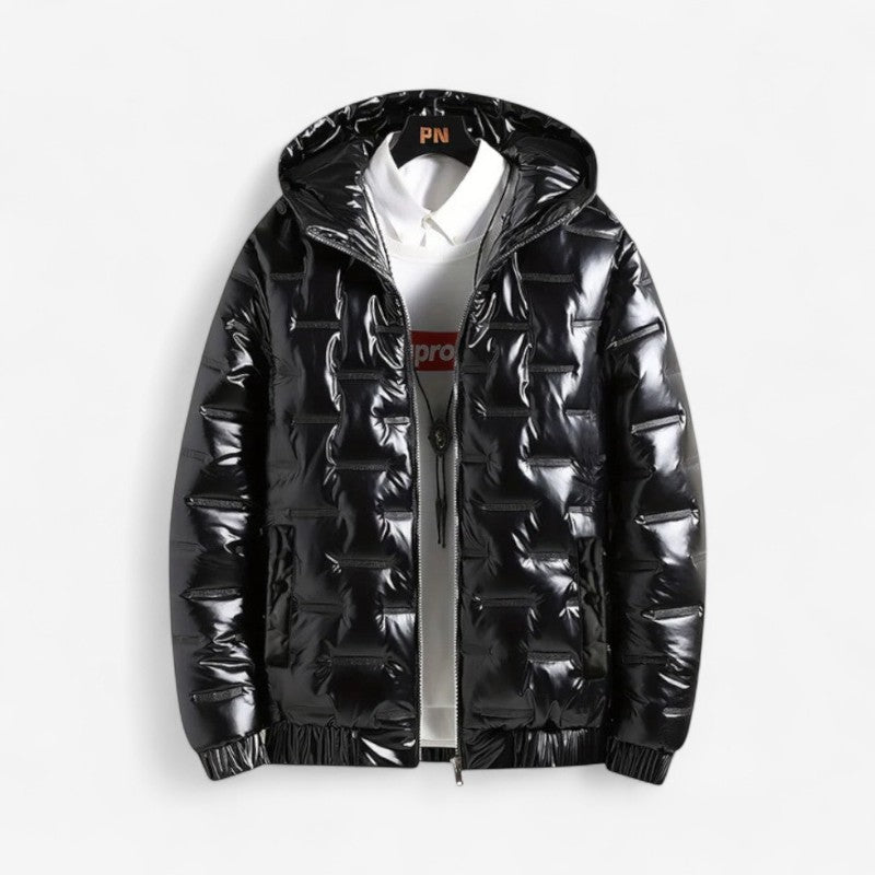 Henry – Lange Mouw Gewatteerde Jas met Capuchon en Ritssluiting