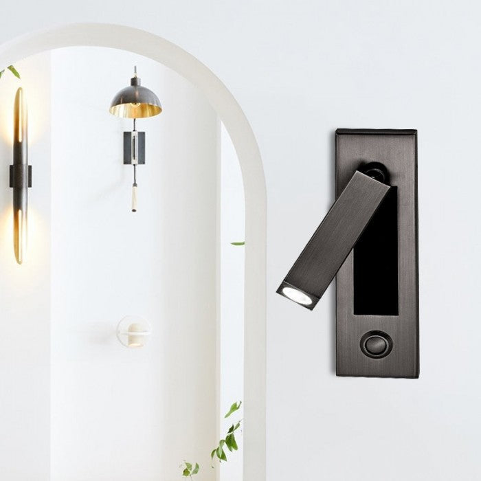 NovaGlow - Moderne wandlamp met verstelbare lichtbundel en handige uitschuifbare schakelaar