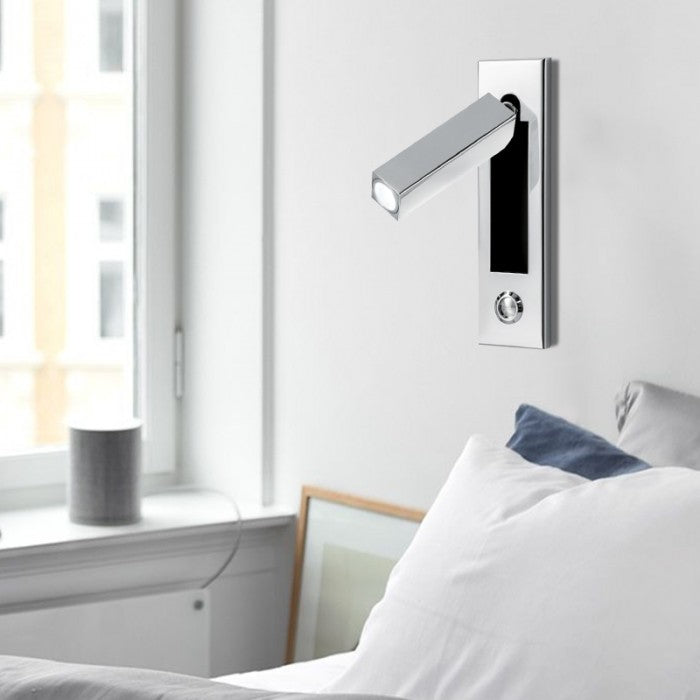 NovaGlow - Moderne wandlamp met verstelbare lichtbundel en handige uitschuifbare schakelaar