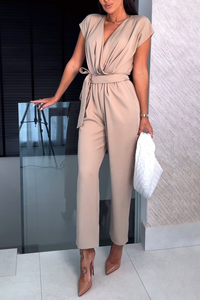 Elena - Elegante wikkeljumpsuit met flatterende tailleband