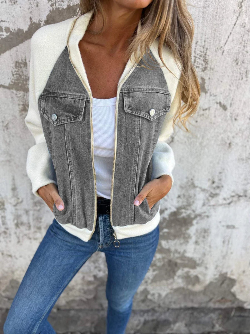 DenimEase™ - Moderne Denim Vrouwen Jas