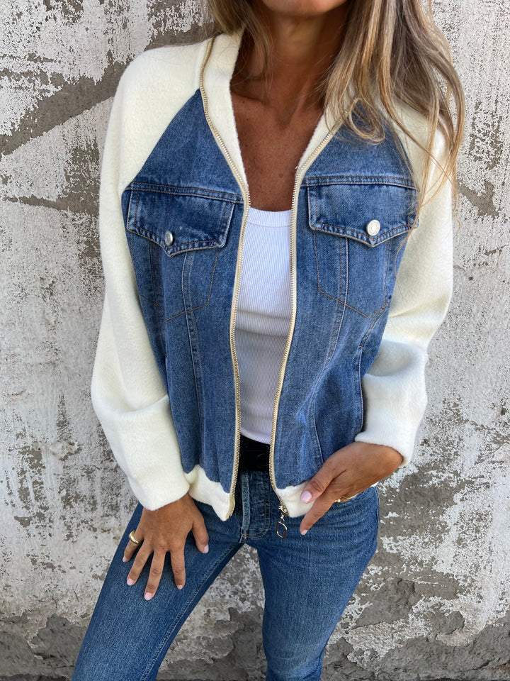 DenimEase™ - Moderne Denim Vrouwen Jas