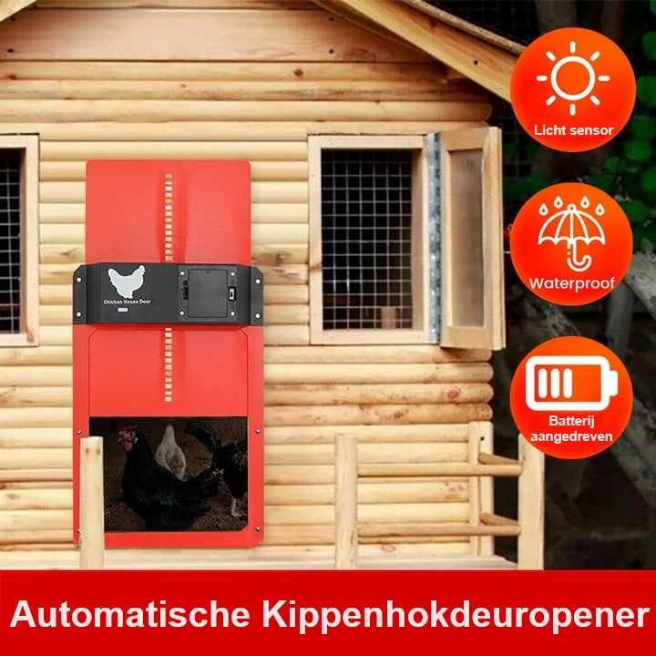 FarmGate - Automatische kippenhokdeur met waterbestendig ontwerp en betrouwbare stroomvoorziening