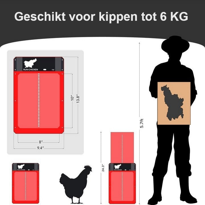 FarmGate - Automatische kippenhokdeur met waterbestendig ontwerp en betrouwbare stroomvoorziening