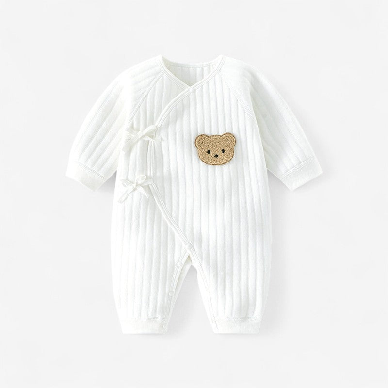 TinySteps - Baby Romper met Lange Mouwen en Geribbelde Details