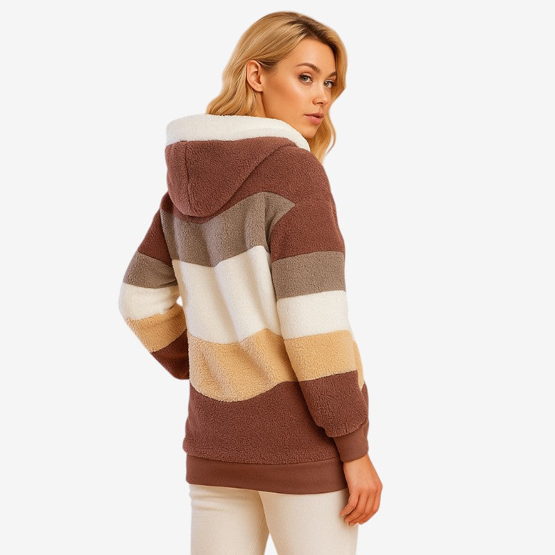 Daisy - Lange Mouw Hooded Jas met Rits en Verstelbare Kap