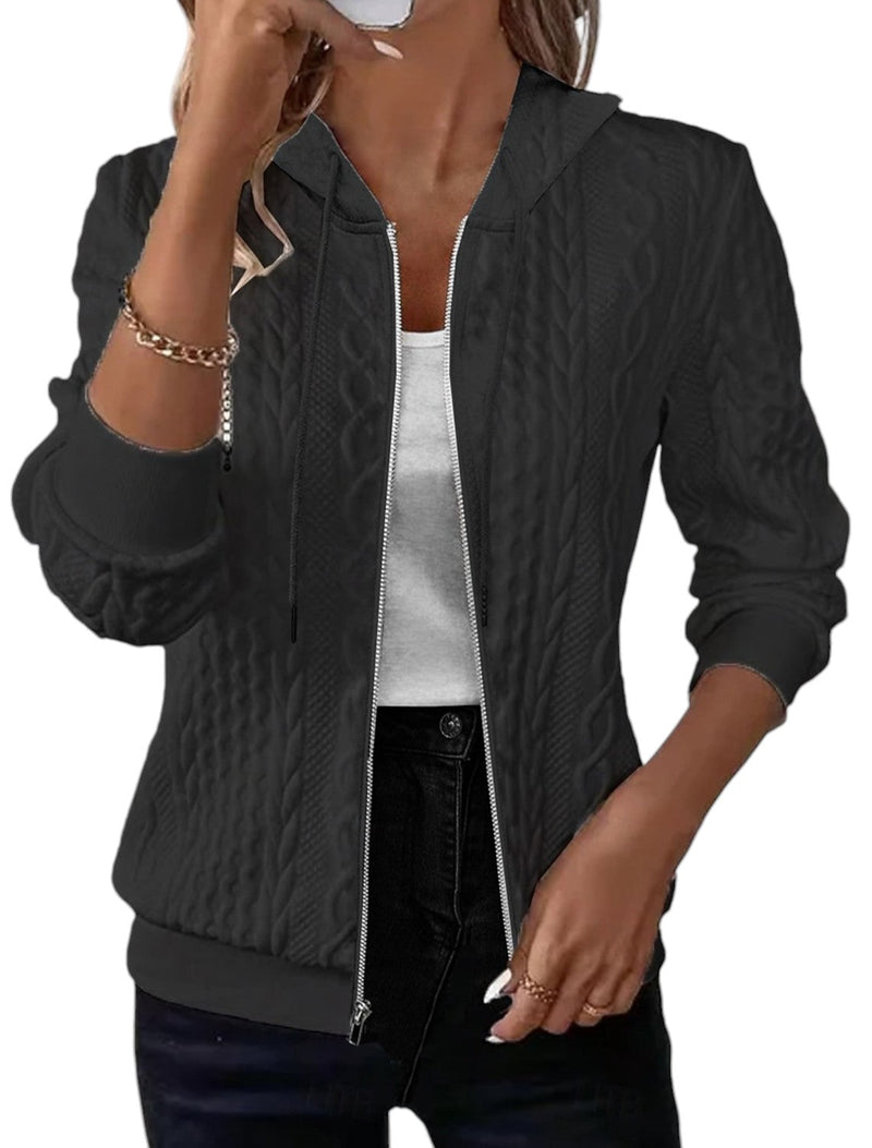 Penelope - Stijlvol vest met rits, getailleerd silhouet en gestructureerde capuchon