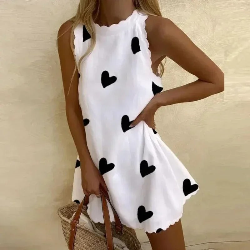 Esme - Lichtgewicht mouwloze minidress met ronde hals