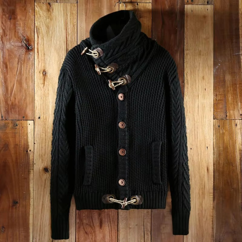 Mark - Trui met Lange Mouwen Zijzakken en Knopensluiting