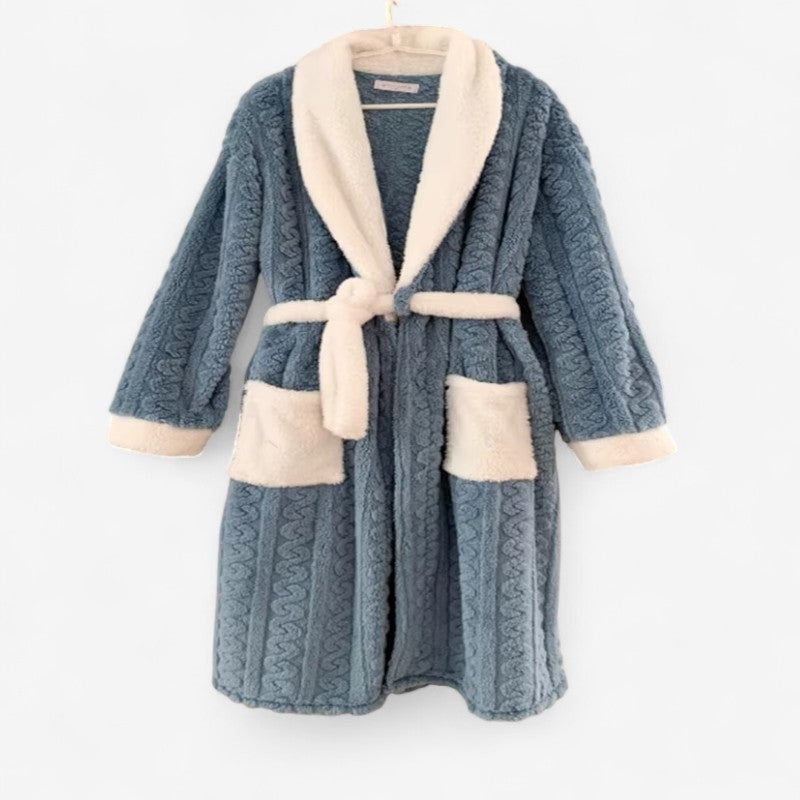 Ember - Lange Mouw Badjas met Ceintuurriem en Reverskraag