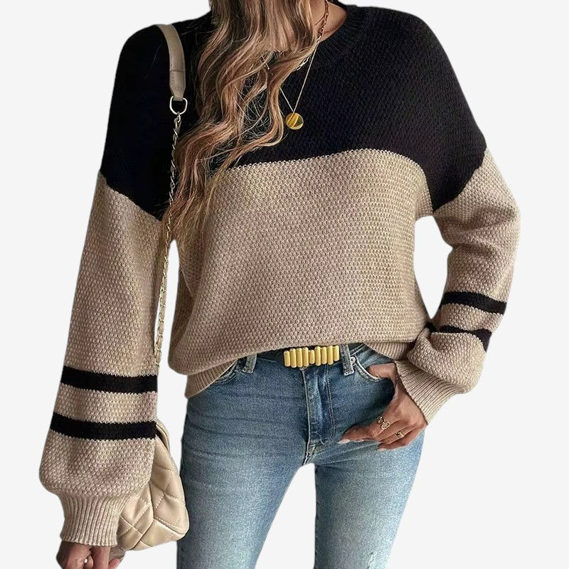 Skylar – Trui met Lange Mouwen Ronde Hals en Geribde Details