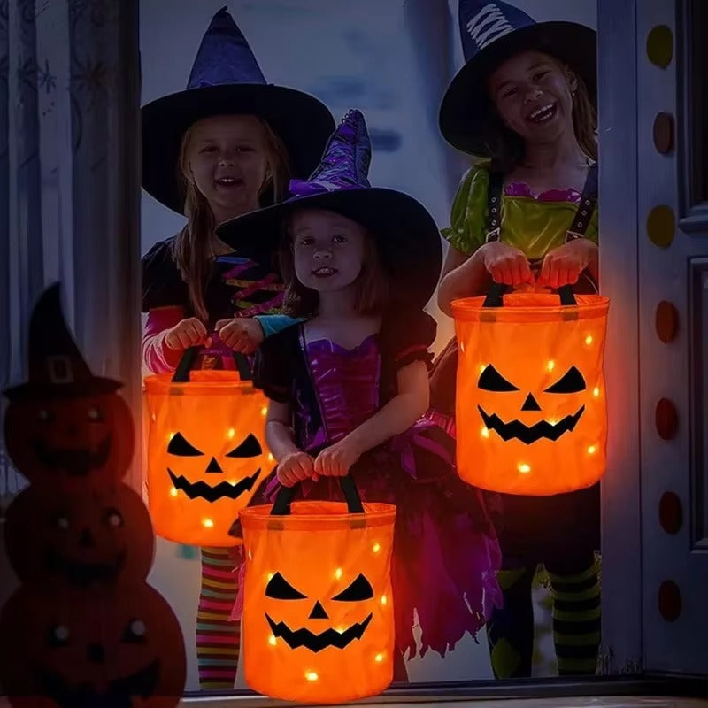 GlowTote – LED pompoen snoepmand voor Halloween decoratie
