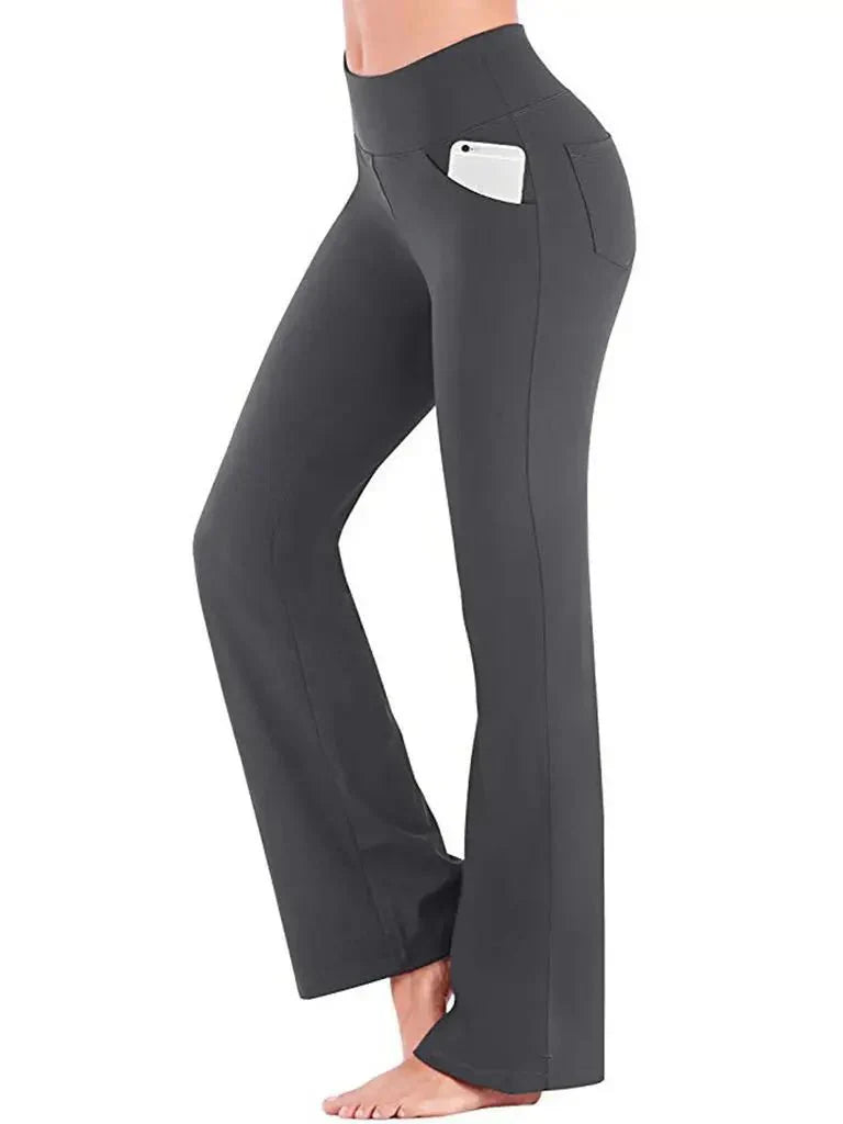 Zoe - Uitlopende yogabroek met hoge taille en functionele zakken