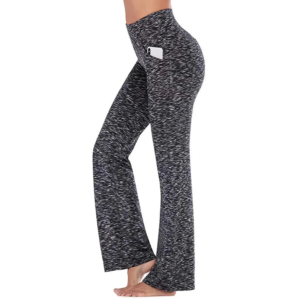 Zoe - Uitlopende yogabroek met hoge taille en functionele zakken