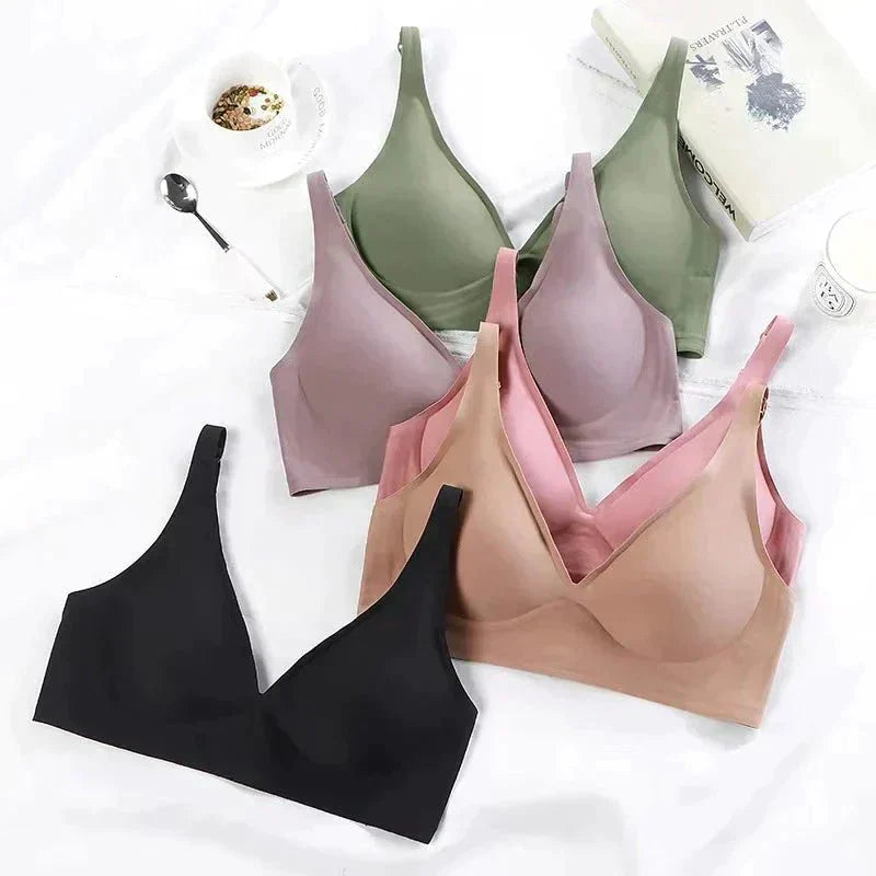 Lena - Draadloze V-hals Bralette met naadloze pasvorm en verstelbare bandjes