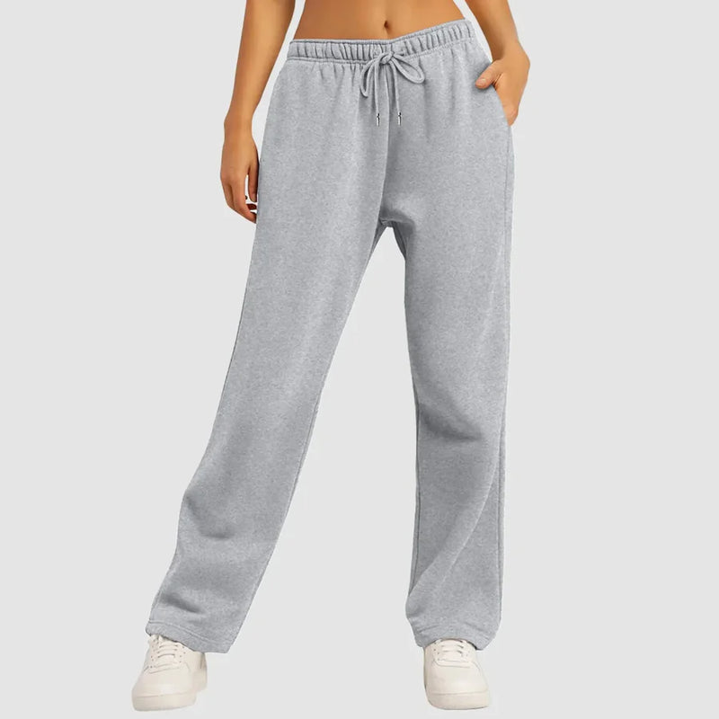 Maria - Comfortabele Sweatbroek met Brede Benen, Elastische Tailleband en Zakken