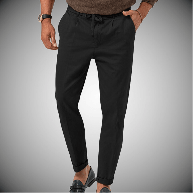 Jaxon - Getailleerde broek met elastische tailleband en stijlvolle manchetten