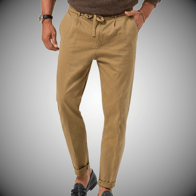 Jaxon - Getailleerde broek met elastische tailleband en stijlvolle manchetten