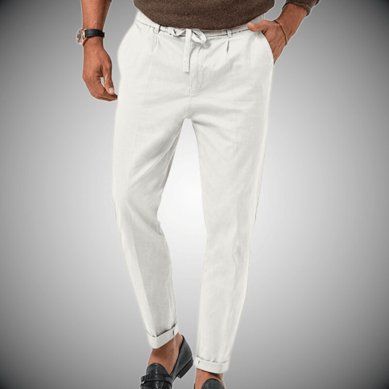 Jaxon - Getailleerde broek met elastische tailleband en stijlvolle manchetten
