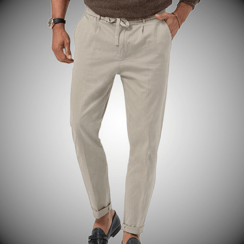 Jaxon - Getailleerde broek met elastische tailleband en stijlvolle manchetten