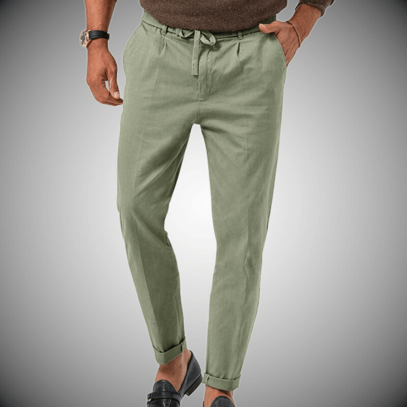 Jaxon - Getailleerde broek met elastische tailleband en stijlvolle manchetten
