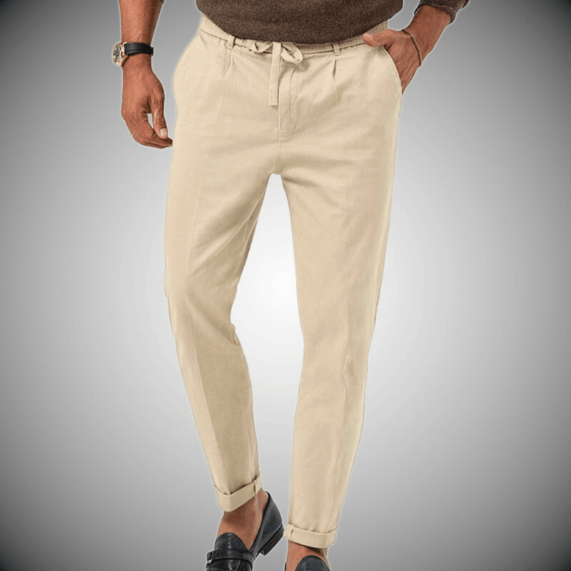 Jaxon - Getailleerde broek met elastische tailleband en stijlvolle manchetten